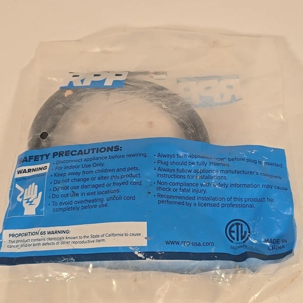 RPP Appliance Cord 3ft‎ 3 Wire 16/3 SJTW WH AP16/3-3S